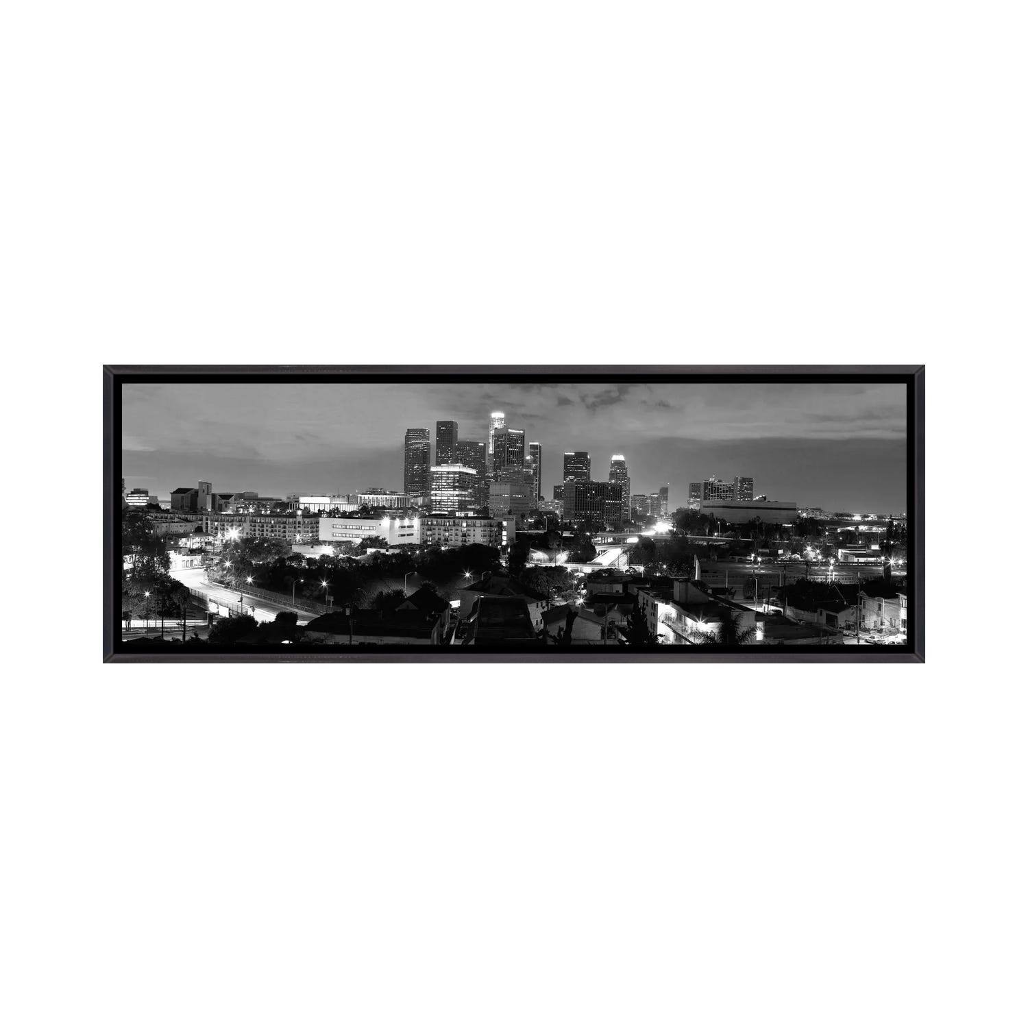iCanvas "Los Angeles Panoramic Skyline Cityscape (Black & White Night)" by Unknown Artist